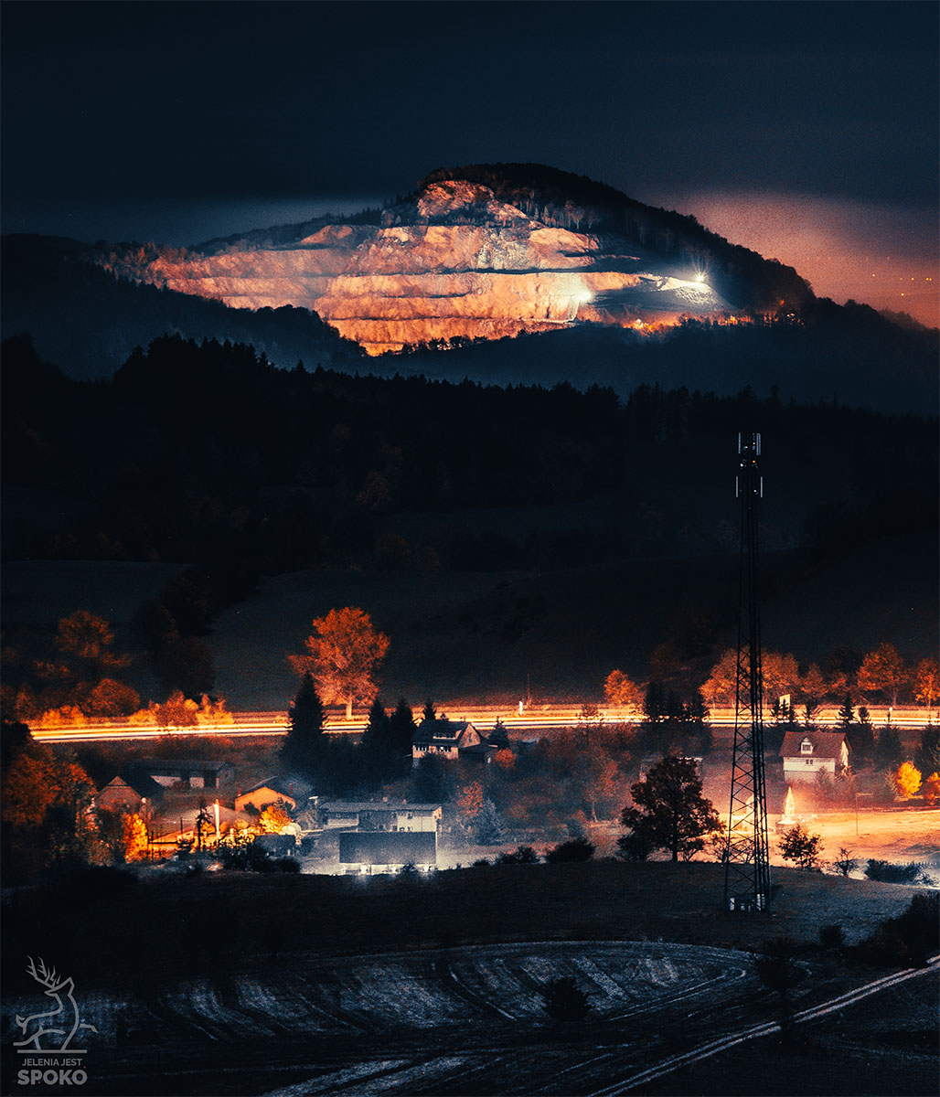 Góra Połom nocą