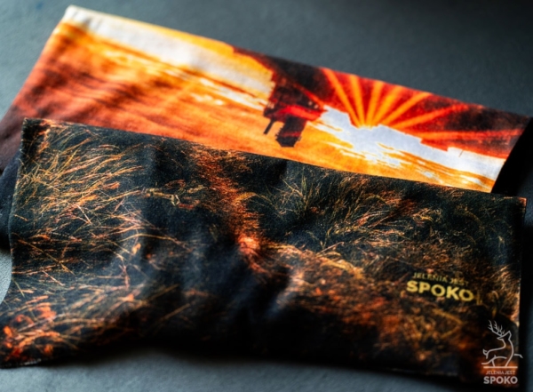 Komin wielofunkcyjny od Jelenia jest SPOKO ze wzorem Śnieżne Kotły w Karkonoszach