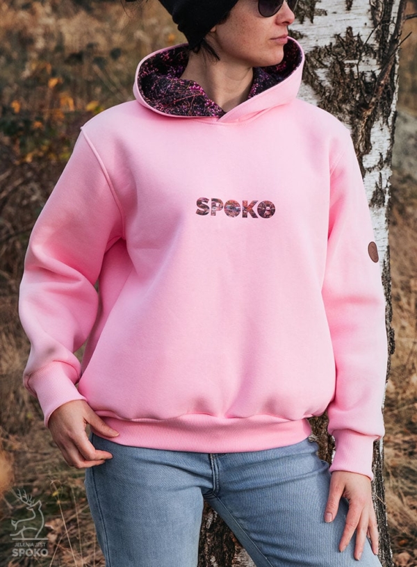 Różowa Bluza SPOKO z motywem karkonoskich wrzosów od Jelenia jest SPOKO