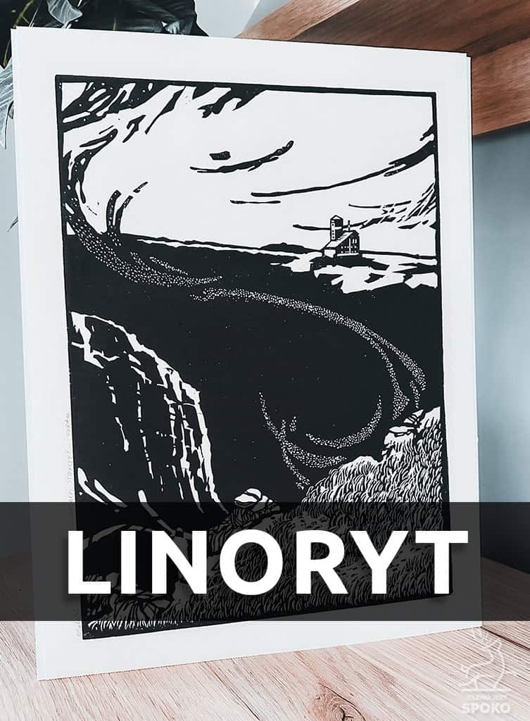 LINORYT do książki Czy w Karkonoszach straszy? oryginalna odbitka limitowana