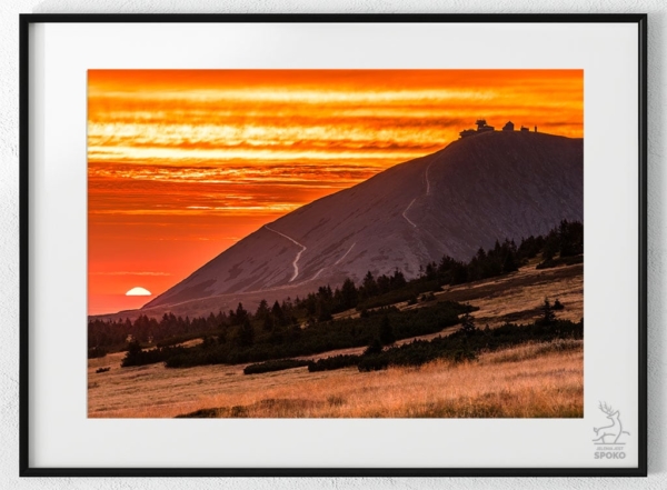 ŚNIEŻKA Wschód na sawannie plakat od Jelenia jest SPOKO_wiz